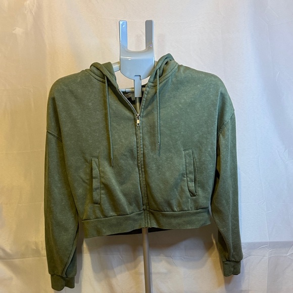 Forest Green Women's Zip-Up Hoodie - Picture 4 of 7